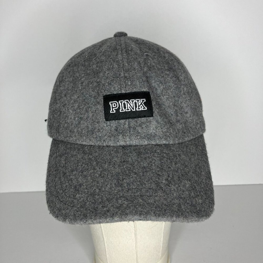 Victoria's Secret PINK Wool Blend Gray Adjustable Hat